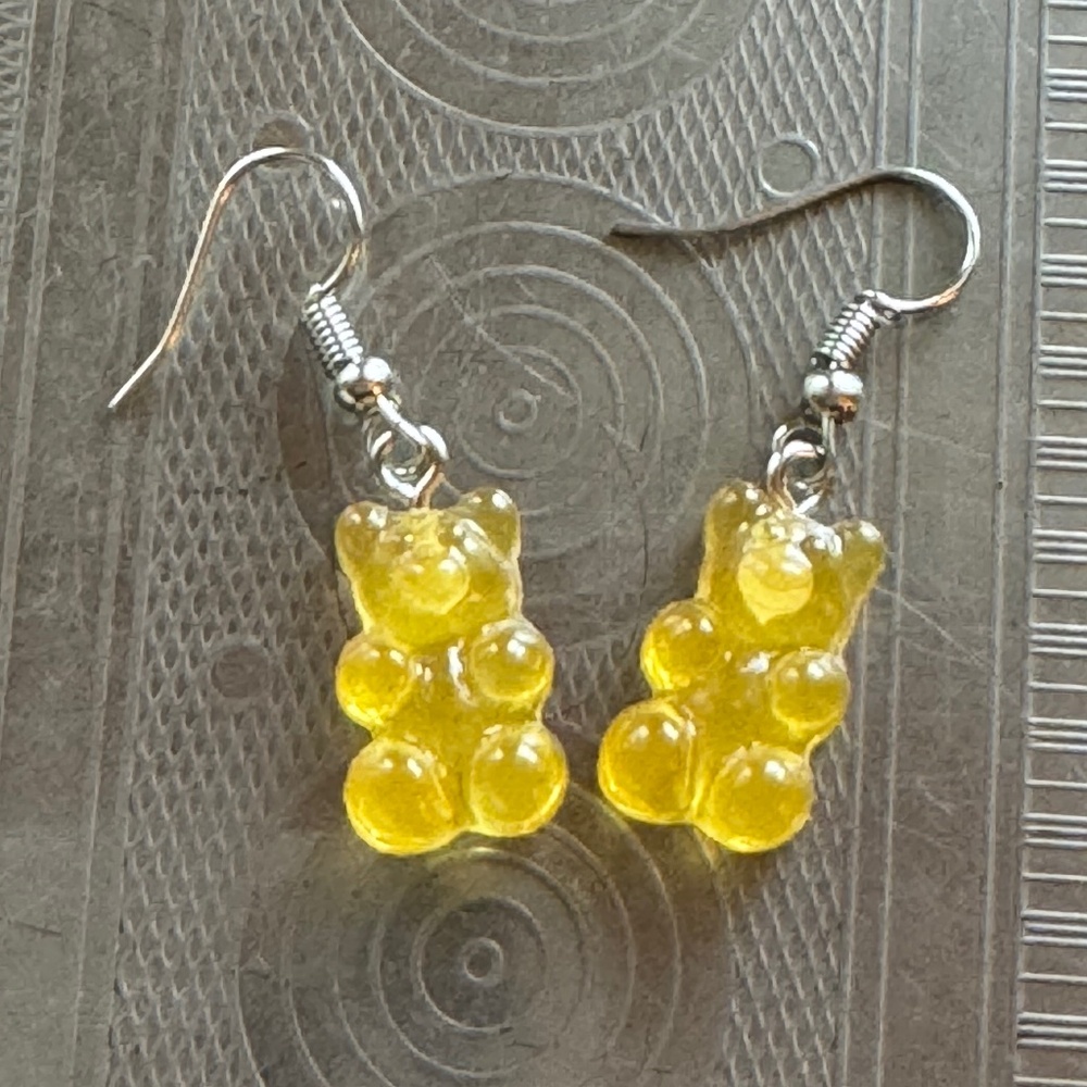 Yellow gummy bear earrings